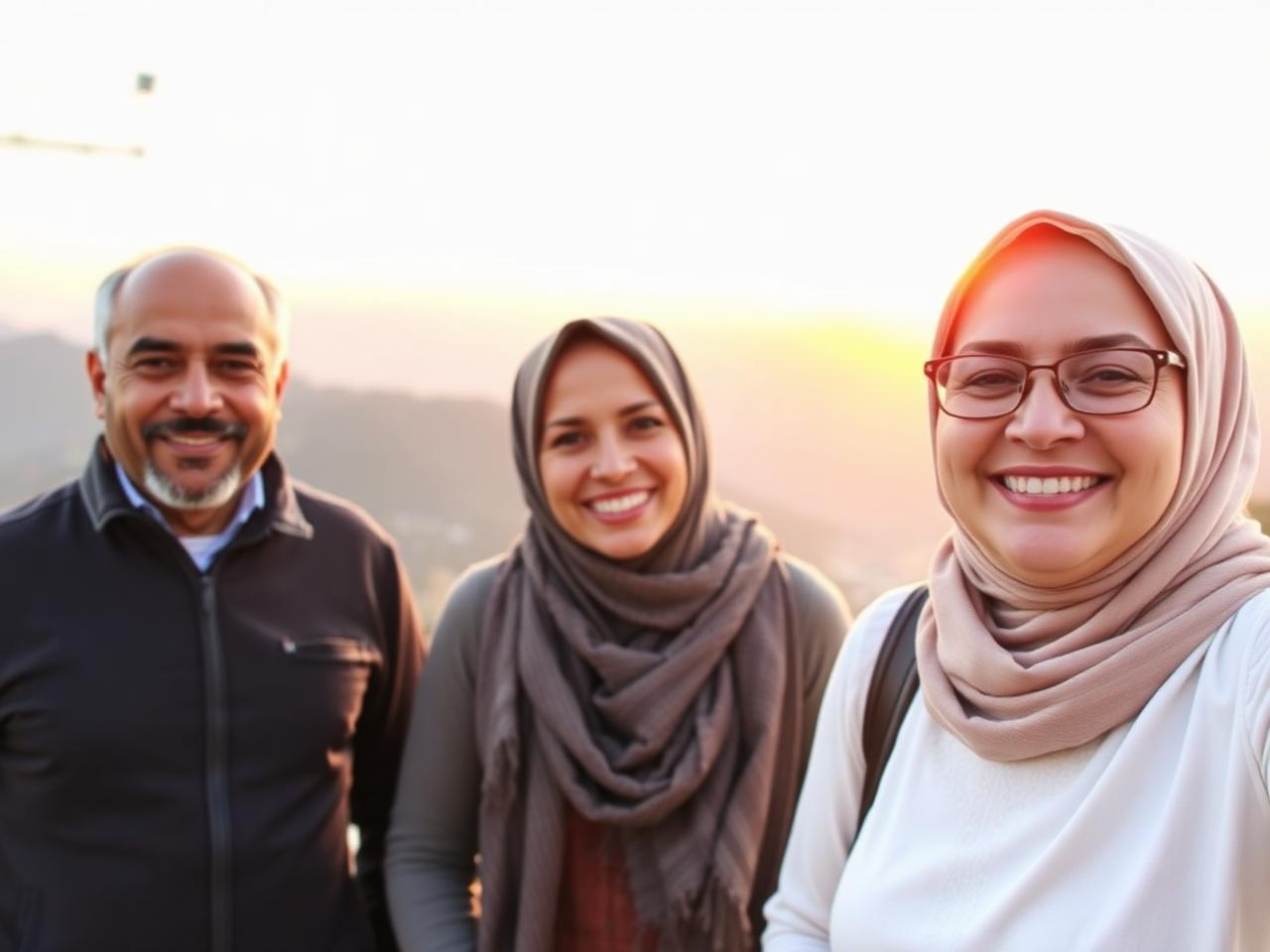 A Muslim family traveling in Georgia